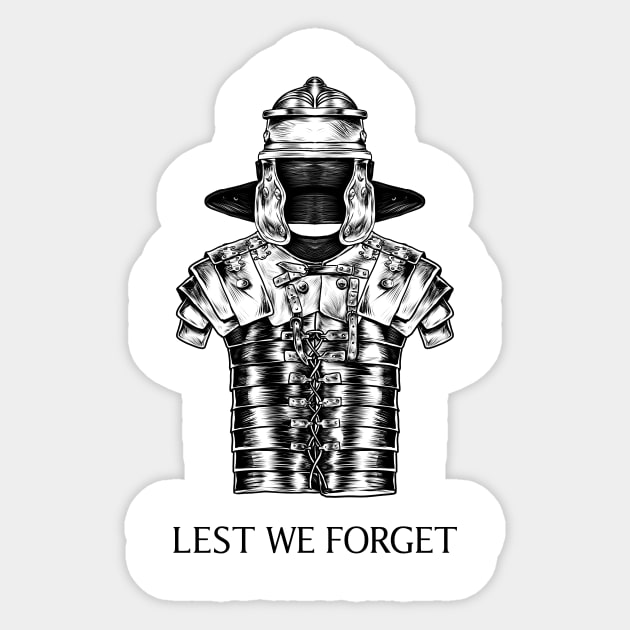 Eternal Remembrance: Lest We Forget the Roman Empire Sticker by Holymayo Tee